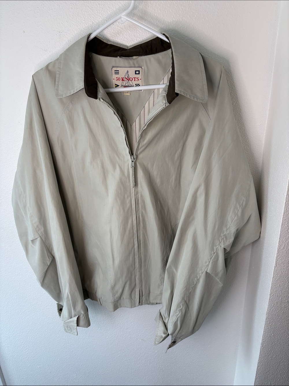 Vintage 30 Knots -L - Unisex Light Gray Zip-Front Jacket